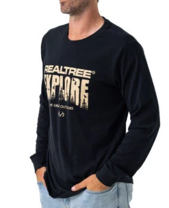Realtree Men's Explore Outdoors Long Sleeve Shirt -Realtree 2979 BK SIDE 48542.1684265869