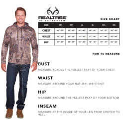 Realtree Performance Men's Hoodie | Timber -Realtree 500 TM Size Chart 88666.1684265733