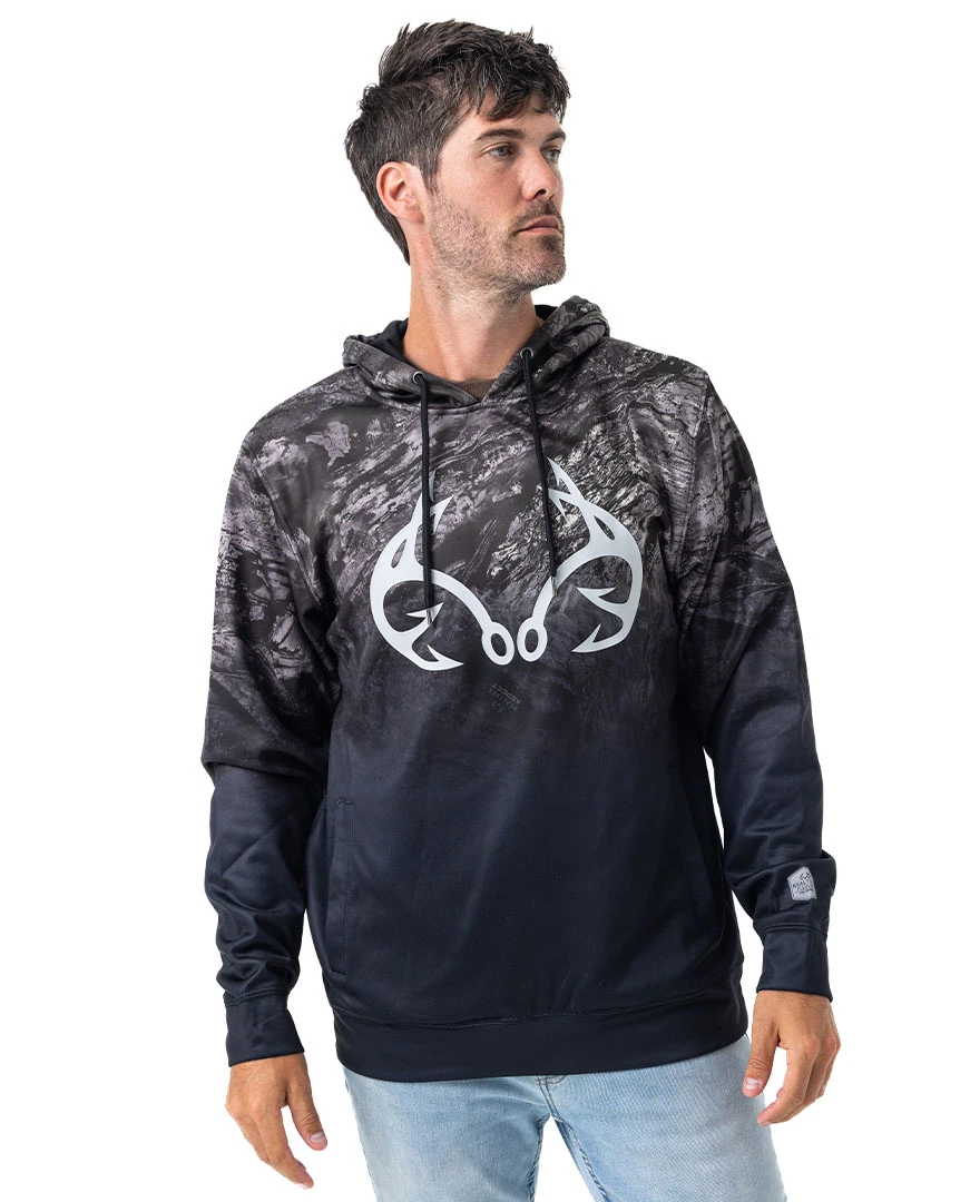 Realtree Men's Key West Charcoal Pullover Hoodie | Aspect Realtree Men's Key West Charcoal Pullover Hoodie | Aspect -Realtree C11184 BK FRONT FULL 61097.1684266105