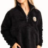 Realtree Women's Jolene Black Sherpa 1/4 Zip Pullover