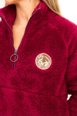 Realtree Women's Jolene Purple Sherpa 1/4 Zip Pullover 3 Realtree Women's Jolene Purple Sherpa 1/4 Zip Pullover -Realtree C30384 PL LOGO 11672.1693240732