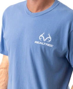 Realtree Men's Whitetail Comfort Colors Blue Shirt -Realtree DR101 BL FRONT LOGO.JPG 36747.1684264646