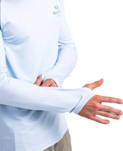 Realtree Fishing Long Sleeve Performance Men's Raglan Blue Shirt -Realtree Light Blue Fishing LS 880x10805 10955.1682369324