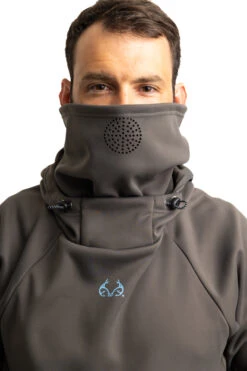 Realtree Men's Gray Pullover Hoodie With Vented Face Mask -Realtree M307 CHAR detail2 31459.1693491142