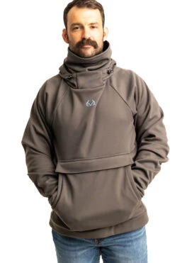 Realtree Men's Gray Pullover Hoodie With Vented Face Mask