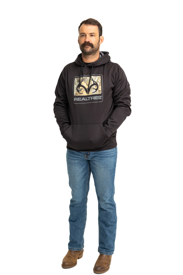 Realtree Men's Coldsnap Black Performance Hoodie Realtree Men's Coldsnap Black Performance Hoodie -Realtree RJOFH11235 B001 FULL FRONT 01335.1693240852