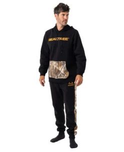 Realtree Men's Camo Tracksuit 2-Piece Hoodie Fleece And Jogger Set