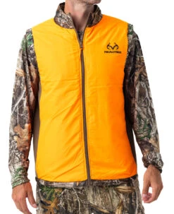 Realtree Men's Camo Pro Staff Reversible Hybrid Puffer Vest