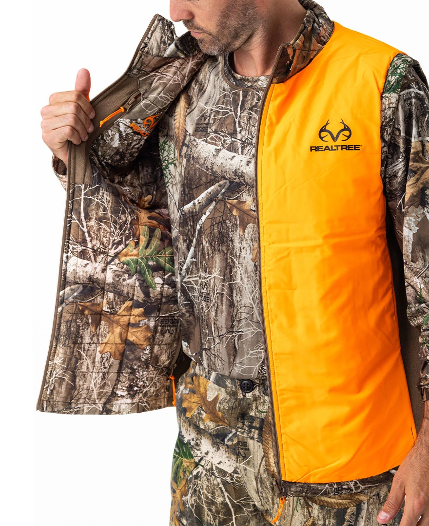 Realtree Men's Camo Pro Staff Reversible Hybrid Puffer Vest Realtree Men's Camo Pro Staff Reversible Hybrid Puffer Vest -Realtree RO530 ED BLAZE REVERSIBLE OPEN 42922.1684270662