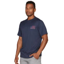 Realtree Men's Plymouth Fishing Short Sleeve Performance Shirt -Realtree RRTTS11192 NAVY SIDE 56654.1675117049