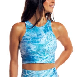 Realtree Women's Midi Tank Sports Bra | Aspect -Realtree Realtree Aspect Fishing Tank in Blue 03361.1683038021