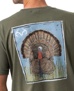 Realtree Comfort Colors Turkey Men's Green Shirt -Realtree TK101 GR BACK GRAPHIC 76134.1684271862
