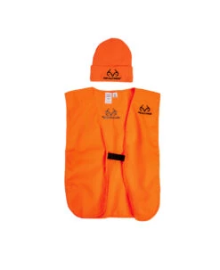 Realtree Unisex Blaze Orange Beanie & Vest Combo