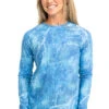 Realtree Fishing Long Sleeve Performance Women's Blue Raglan Shirt | Mako