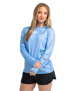 Realtree Women's RTF Blue Hooded Long Sleeve Performance Shirt